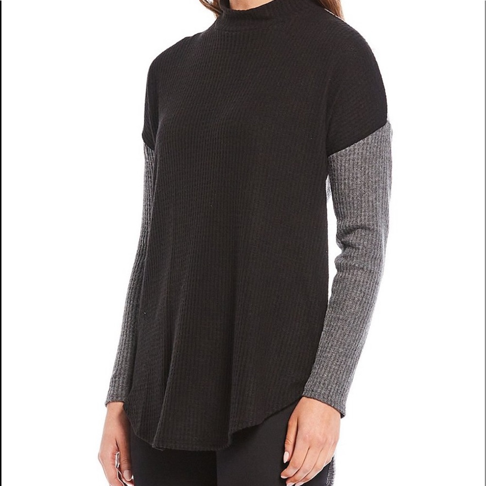 Calvin Klein Mockneck Colorblock Waffle Knit Top Size 2X Plus - Picture 9 of 16